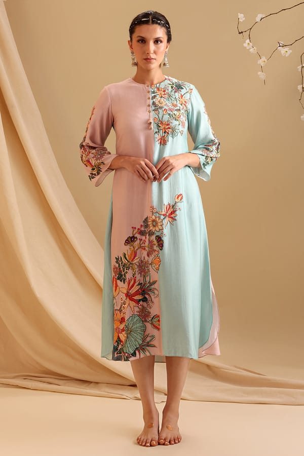 Aarani Embellished Colour Block Dress — SOUP by Sougat Paul