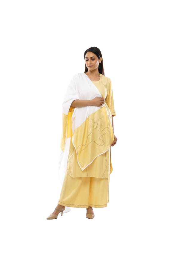Light yellow chawal takka kurta co-ord — Khat