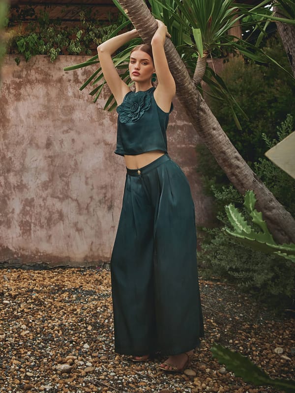 Diana Organza Applique Floral Pant — HOUSE OF FETT