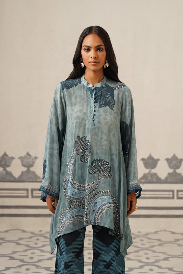 Odessa Crepe Printed Embroidered Matching Set — NEETIKA CHOPRA