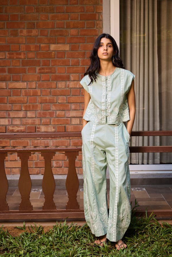 Sage Embroidered Set — Needle Ten