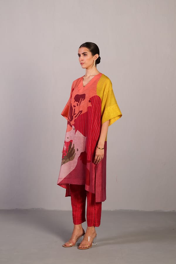 Bough Orange-Red Kurta Set — CLOS