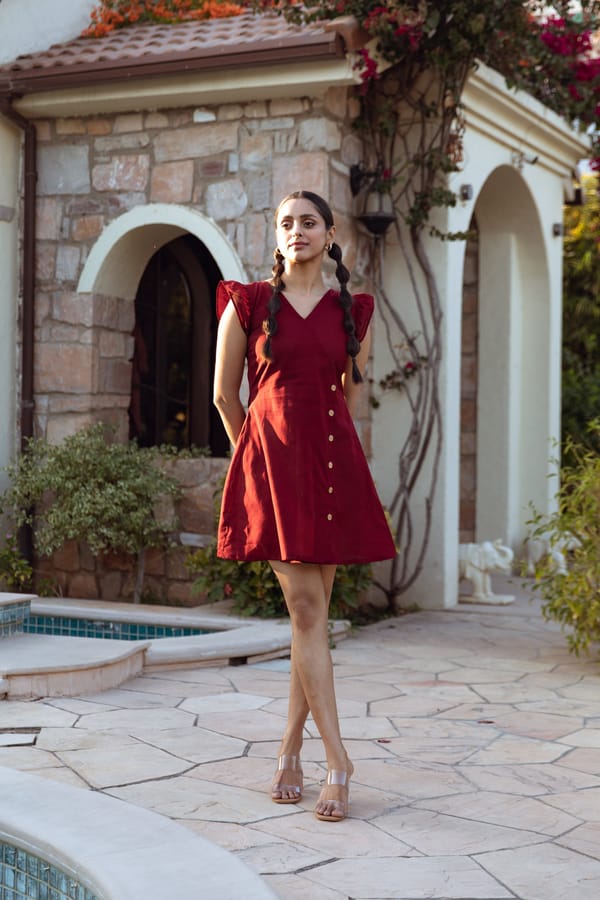 Coral Short Dress — SAJKE