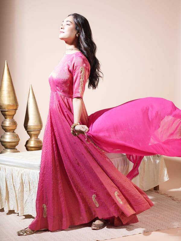 Pink Keri Anarkali Set — KOMAL SHAH