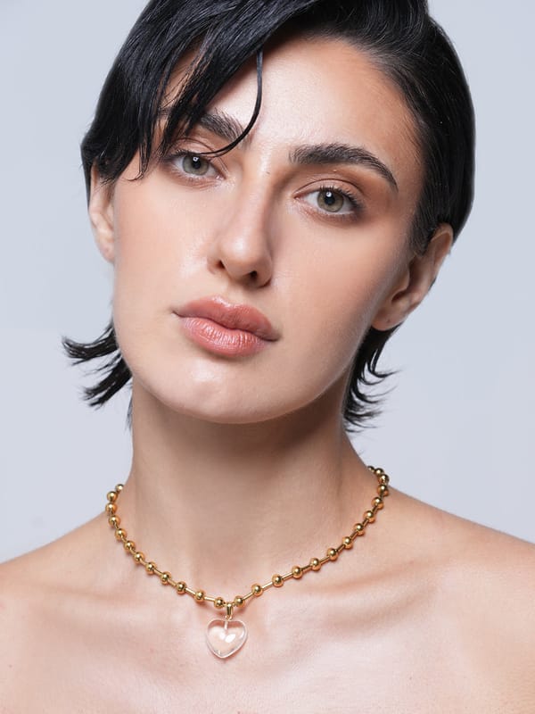 Transparent Glass Heart Pendant Necklace — Cao Jewellery