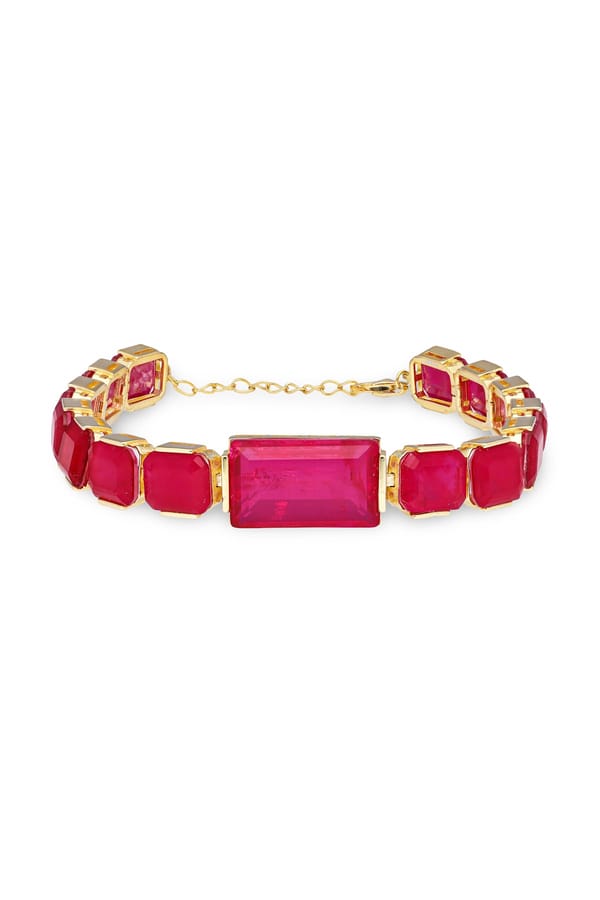 Cerise Aztec Oasis Tennis Bracelet — Miss Jo