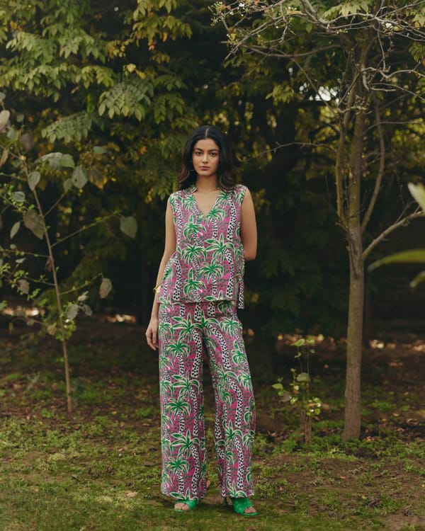 Palm Print Hemp Co-ord Set — EWOKE STUDIO
