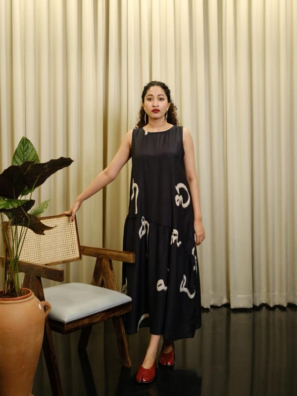 Aksharam Pleated Dress — House of Urmi