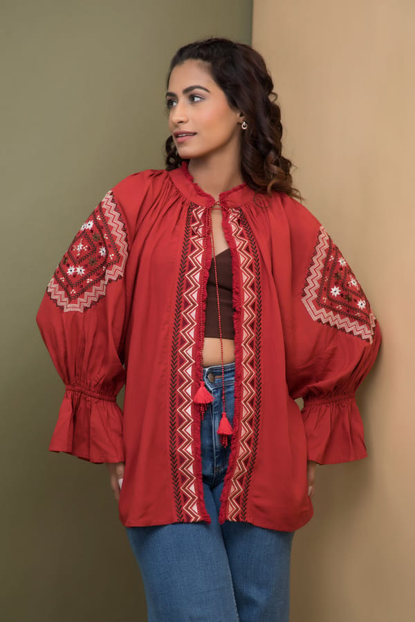 Ramona Red Shirt — Rhe-Ana