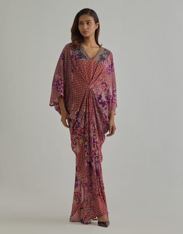 Red Printed Kaftan — Kavita Bhartia