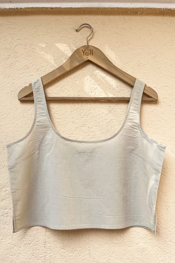 White Linen Square Neck Spaghetti Strap Inner Top — YELL