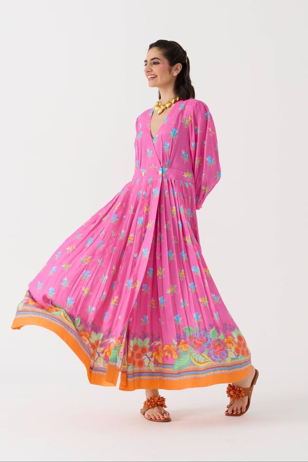 Dilbar Rani Maxi Wrap Dress — Jungle Marigold