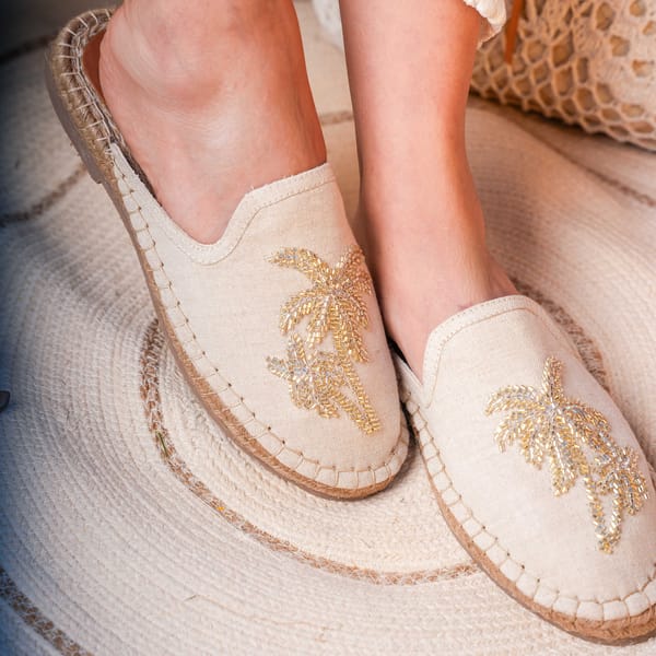 Jumeirah Linen Espadrilles Flats — PARI PARI