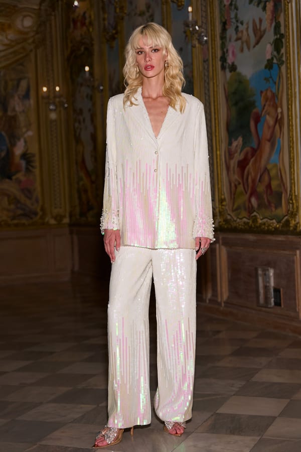 Ivory Ombré Sequin Wide-Leg Trousers — Dash and Dot