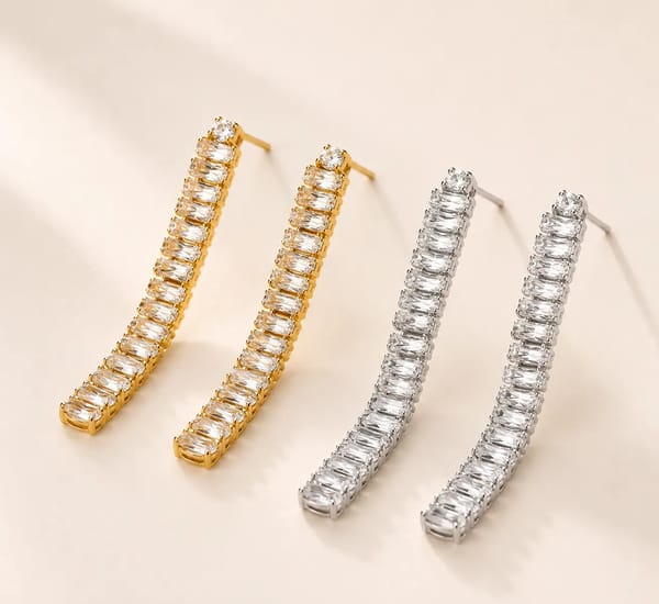Dune Line Dangler Earrings — Nam Jewels