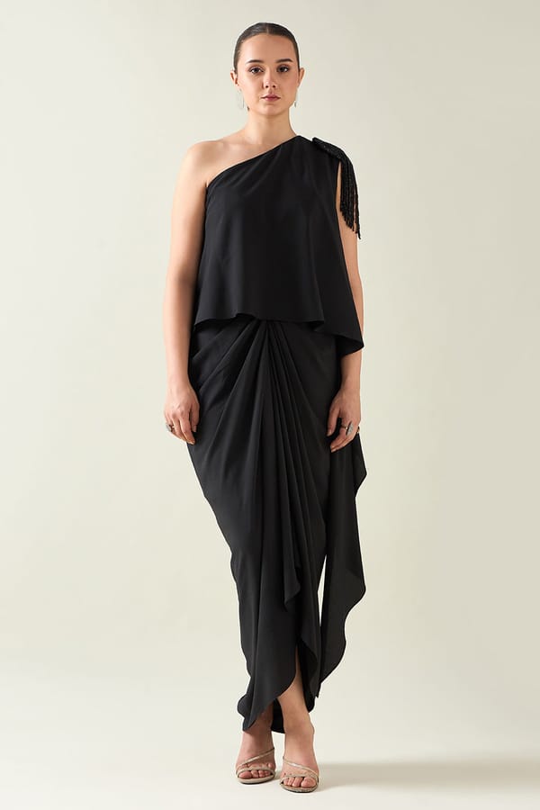 Black One Shoulder Dress — Aakaar