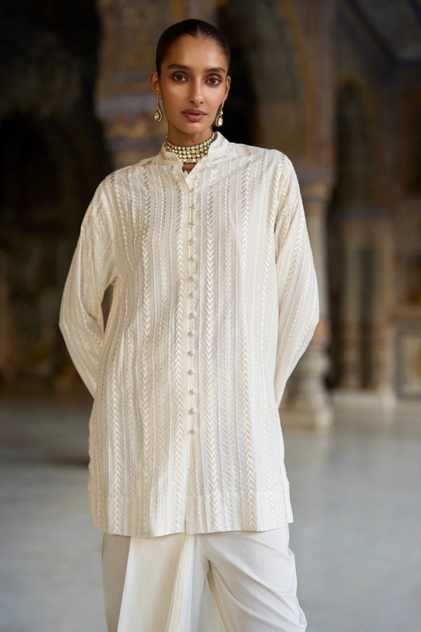 Embroidered Longline Shirt — Dash and Dot