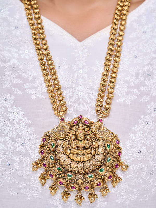 Heavy Matar Mala Lakshmi Pendant Set — Cao Jewellery