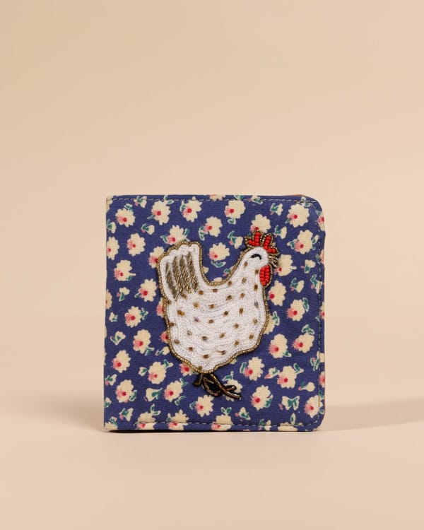 HEN - Snap button Wallet (Embroidered ) — DESI DRAMA QUEEN