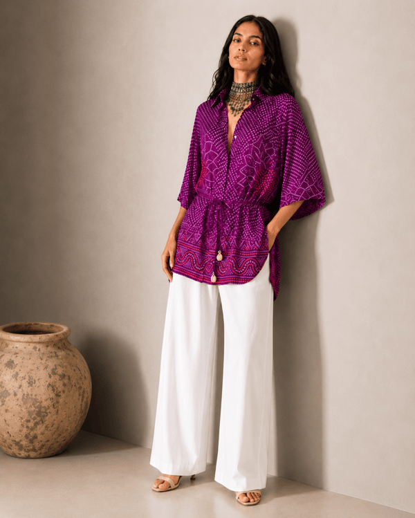 Mixology Bandhej Kimono Shirt — Mayura Kumar