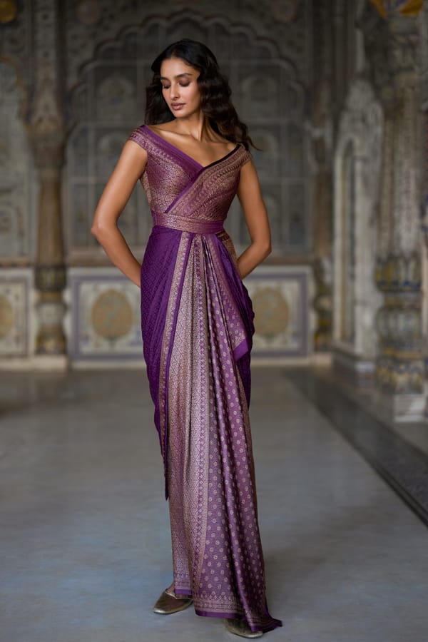 Benares Brocade Sari Gown — Dash and Dot