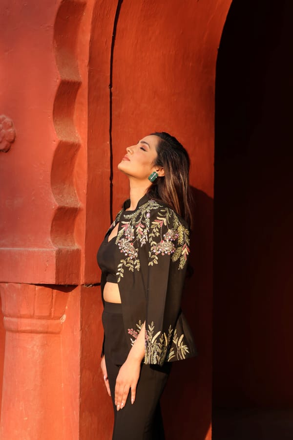 Luxurious Black Jacket Co-Ord Set — Kahani Lush