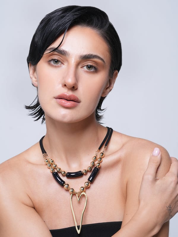 Retro Heart Woven Chain Layered Necklace — Cao Jewellery