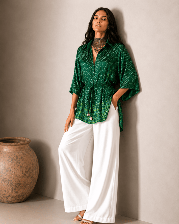 Mixology Bandhej Kimono Shirt — Mayura Kumar
