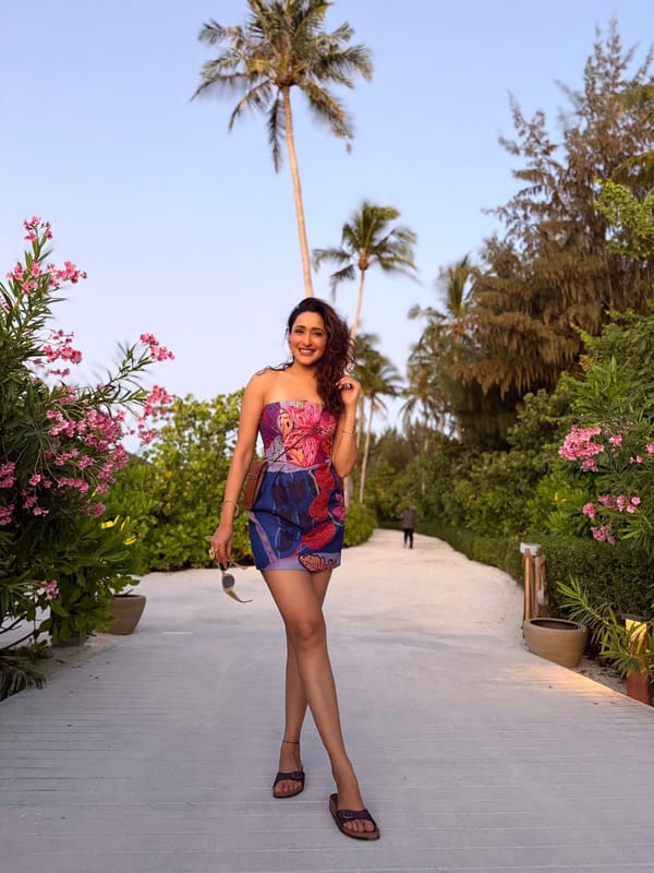 Multicolor Strapless Bustier and Mini Skirt Co-ord Set — Zip by Payal Zinal