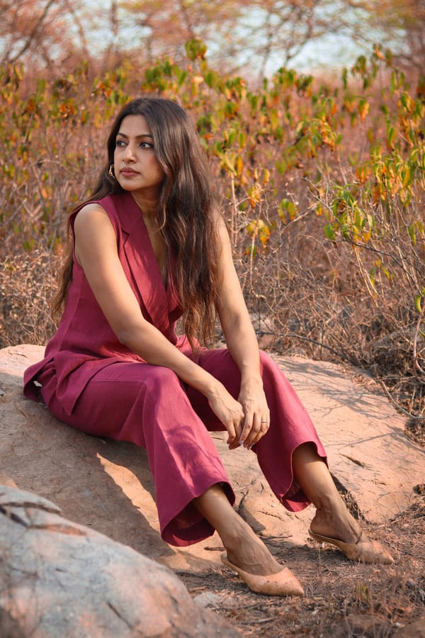 Sangria linen coord set — HEADSTRONG