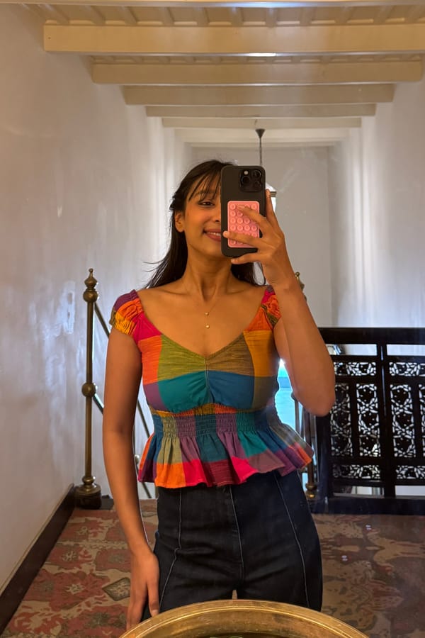Coastal Checks Top — ORGANIQUE