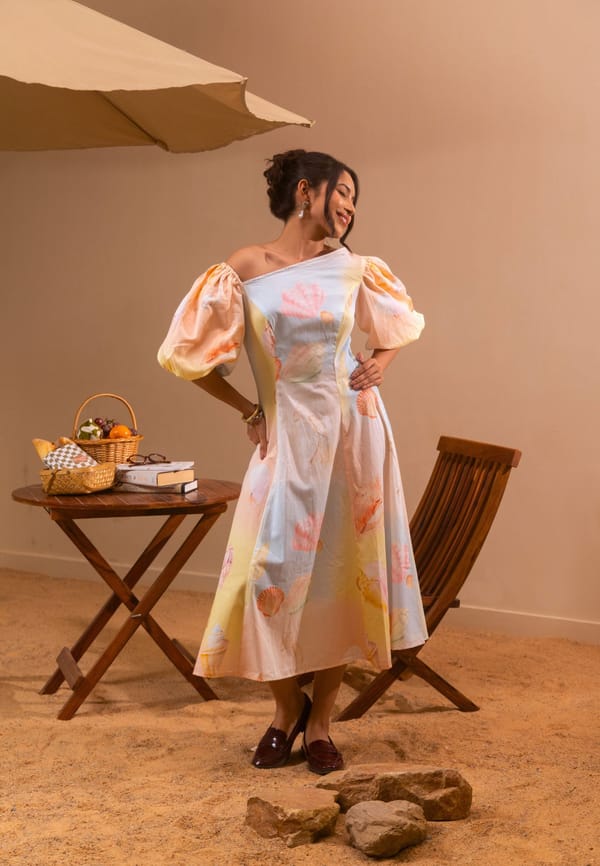 Marbella Midi Puff Dress — BEYOND TARA