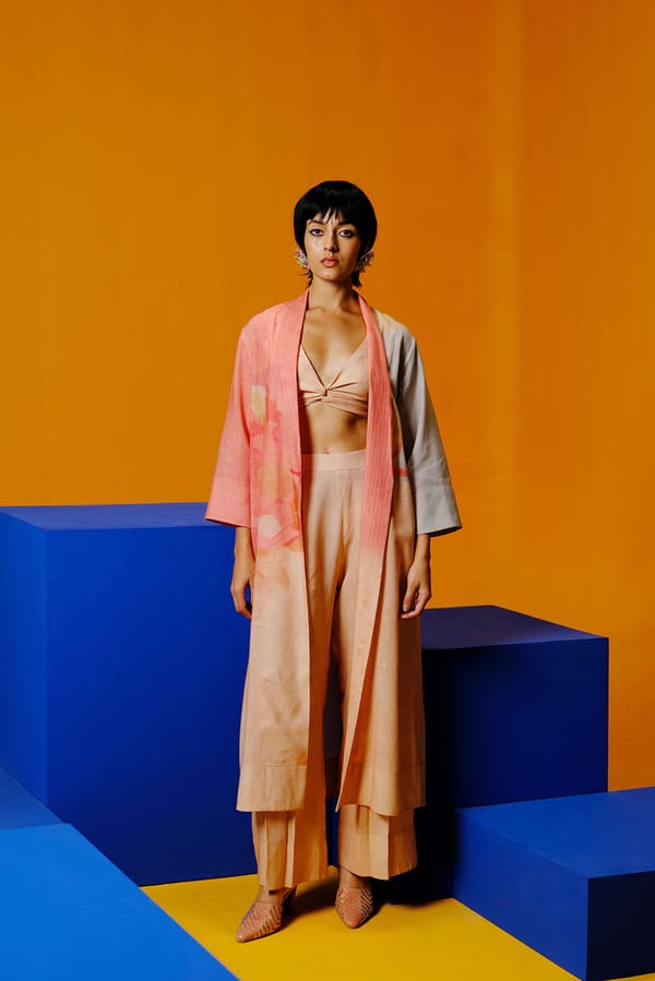 Diffuse Peach & Grey Jacket Set — CLOS