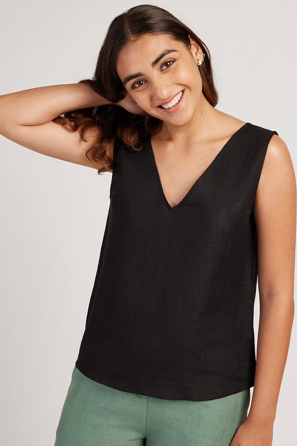 Linen V Neck Tank — Creatures of Habit