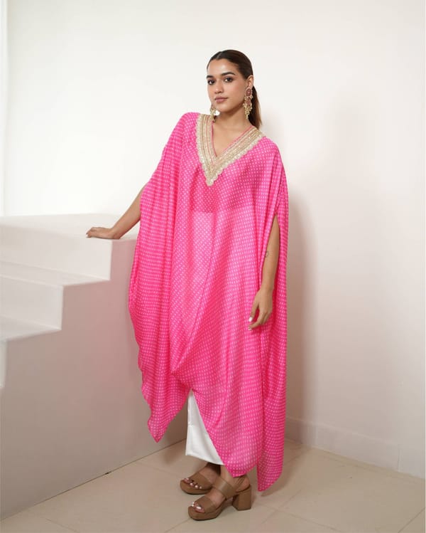 Mixology Bandhej Kurta Set-(V-Neck) — Mayura Kumar