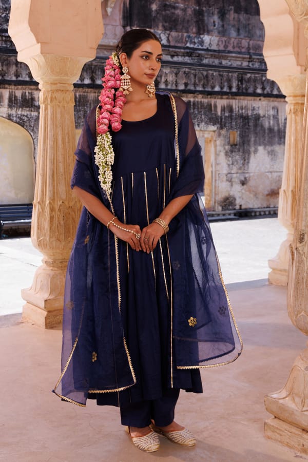 Cotton Silk Gota Patti Anarkali Set — Bannhi by Priyanka Rathore