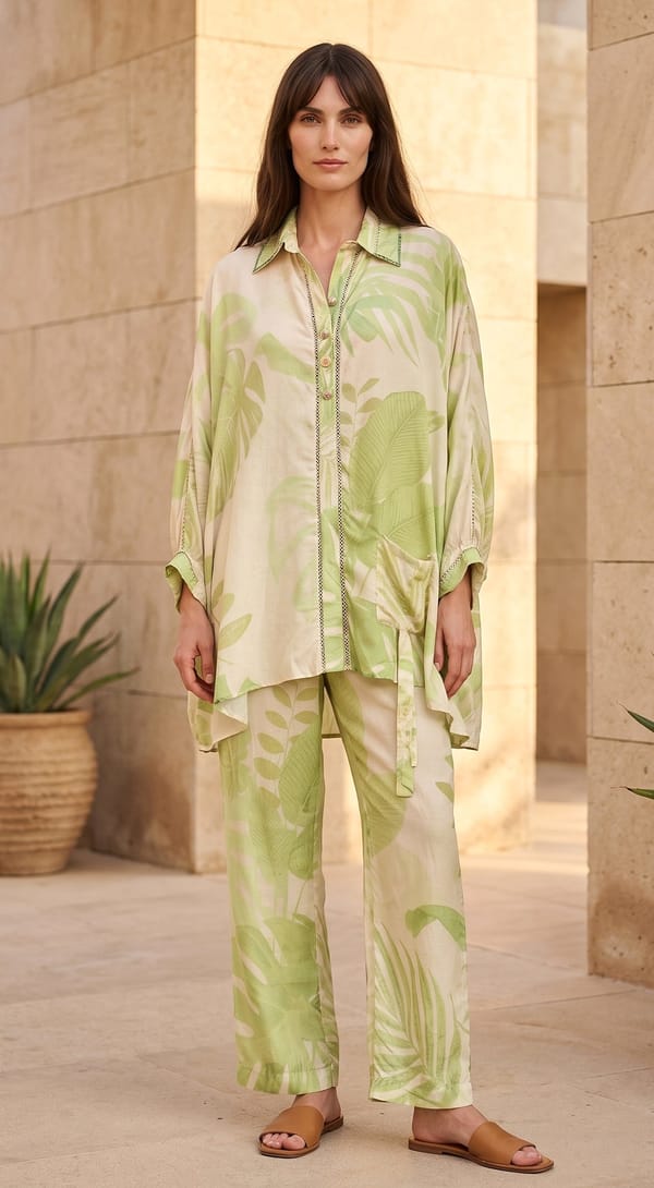 Ivory Muslin Floral Co-ord Set — Basanti Kapde aur Koffee