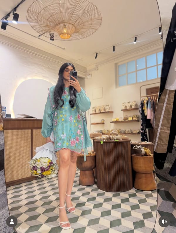 Teal Blossom Dress — THE FINICKY COLORIST