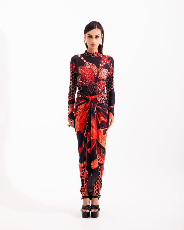 Black Tropical Mesh Dress — Urban Pataka