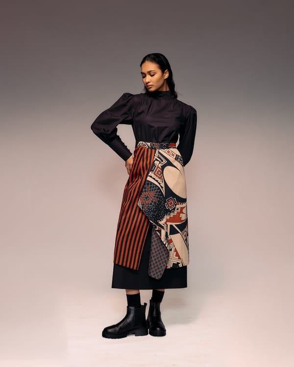 Rust Print Reversible Flap Skirt — Kritika Murarka