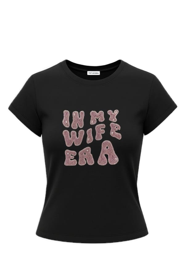 Wife Era Pink Sequin Baby Tee — Past Modern