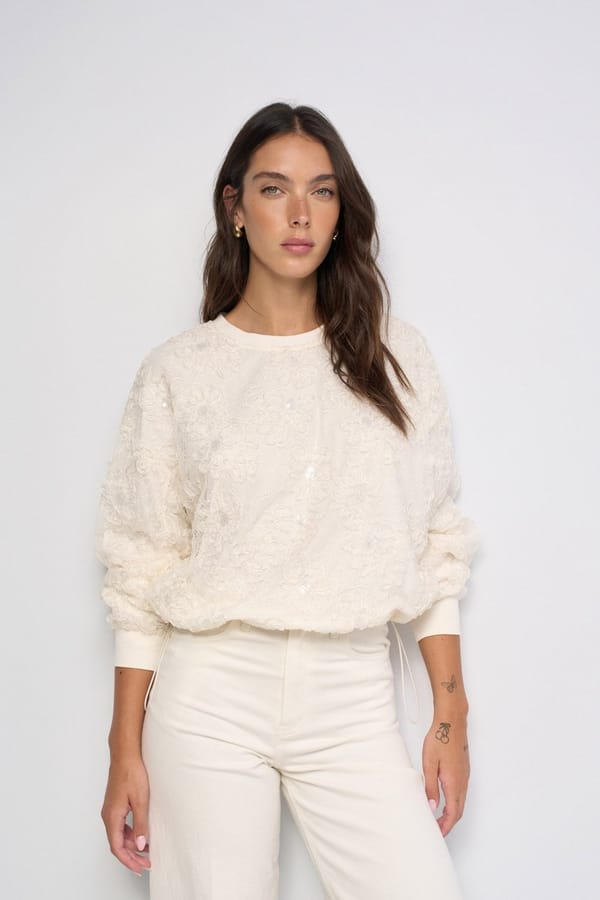 Sweatshirt With 3D Flowers Effect — SALSA JEANS