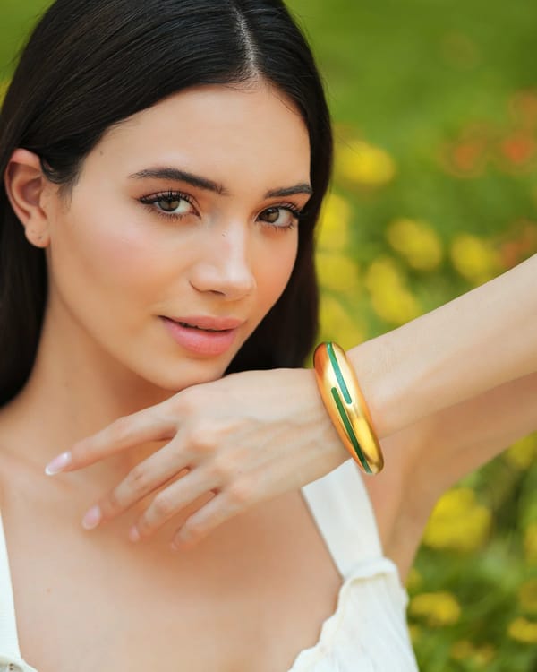 Circlet Enamel Gold Bangle — Varnika Arora