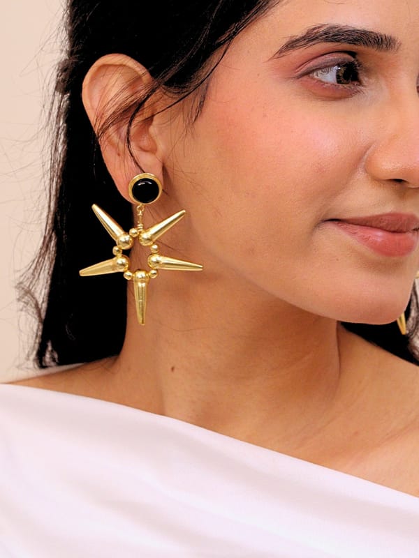 Nazneen Brass Earrings for Women 18K Gold Plated — Viana Jewels