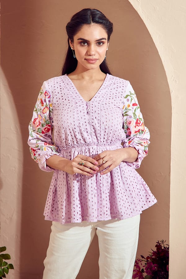 Springtime Broderie Embroidered Blouse — BOHO-CHIC