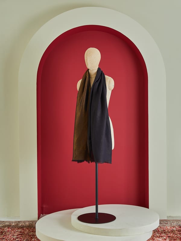 Wool Reversible Zari Stole — Shaza