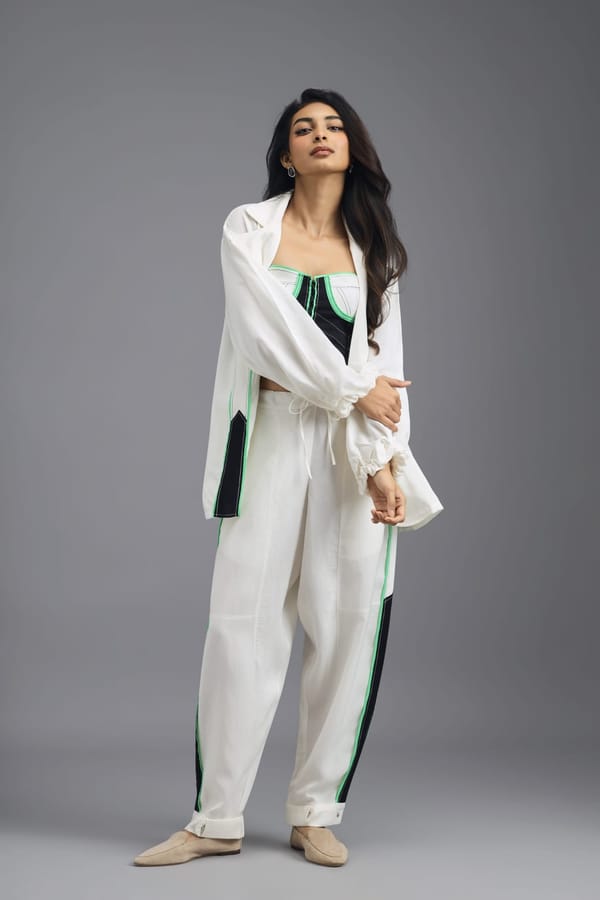 WHITE TAILORED PANTS — Deepika Arora
