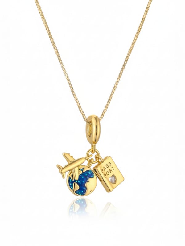 Plane Passport Globe Vacation Necklace — Cao Jewellery
