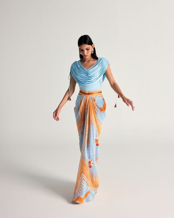 Mahra Drape Skirt Set — Kamaali Pret
