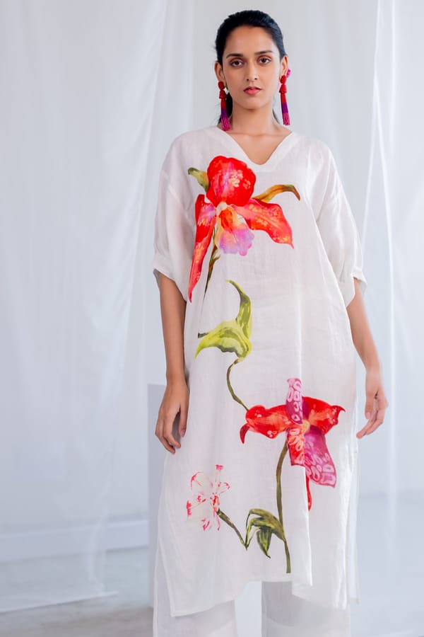 Orchids Frost Kurta — Silai studio